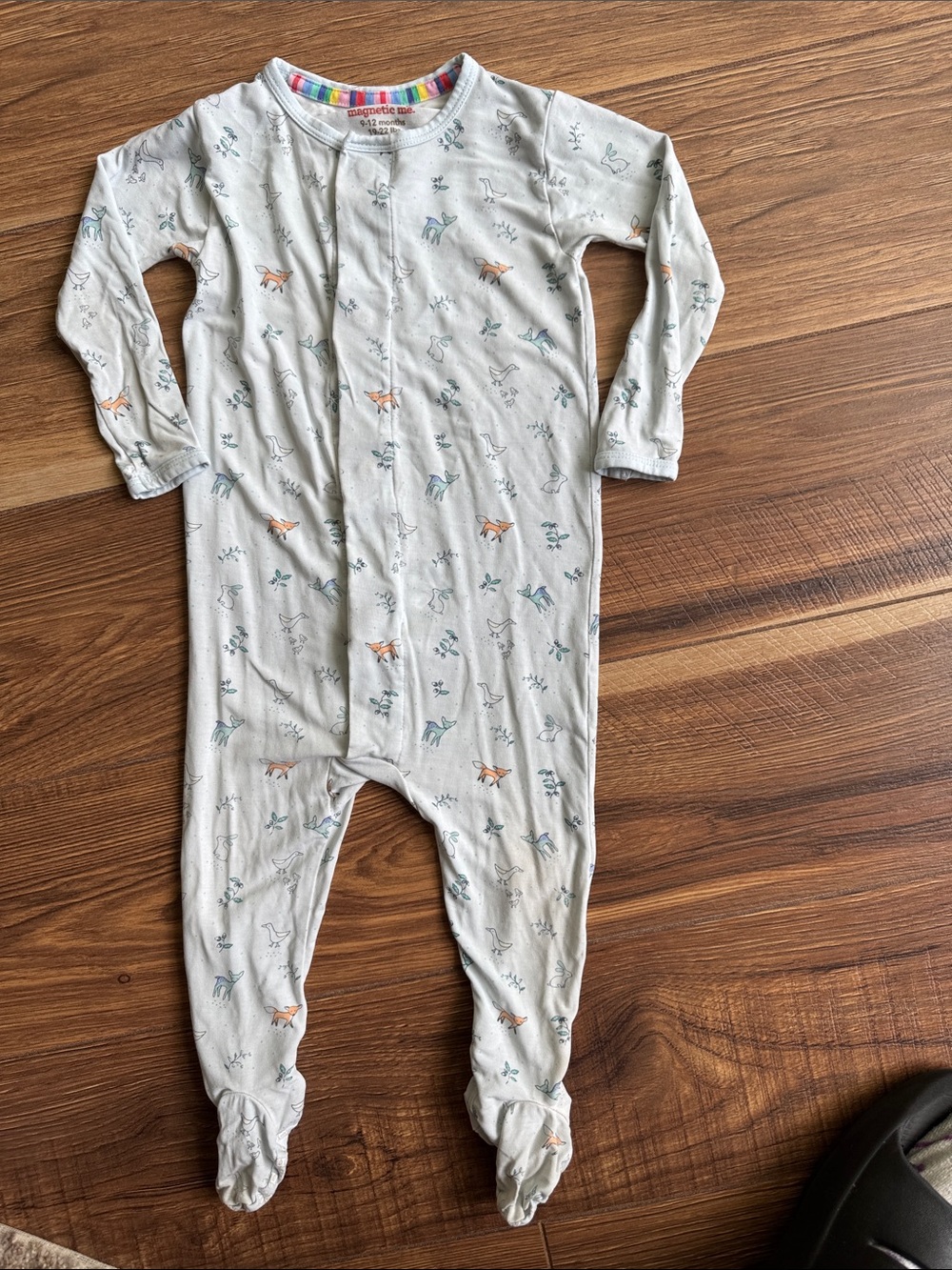 Magnetic Me Mint Footed One-Piece with Animal Print